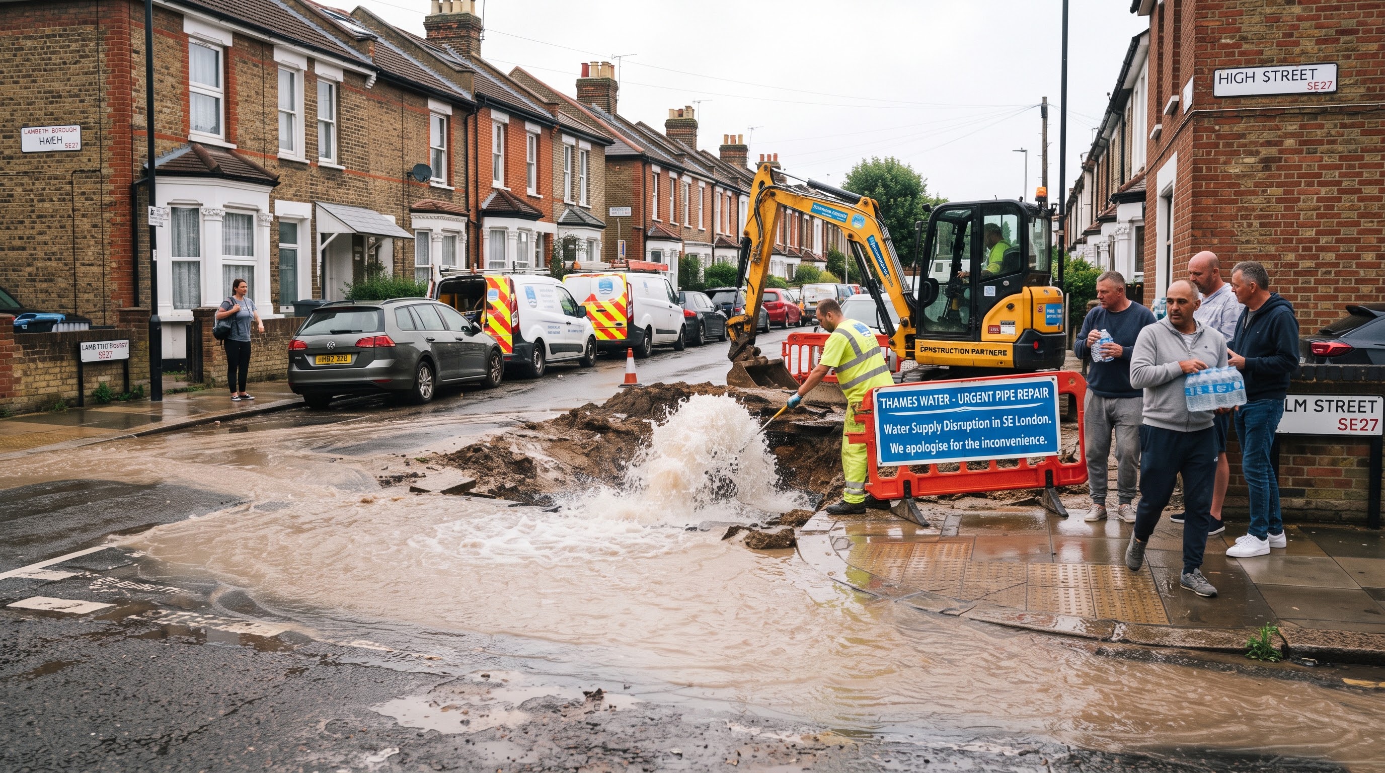 Thames Water Pipe Burst Leaves Thousands Without Water in South London